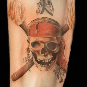 фото тату Веселый Роджер от 03.01.2018 №014 - tattoo Jolly Roger - tattoo-photo.ru