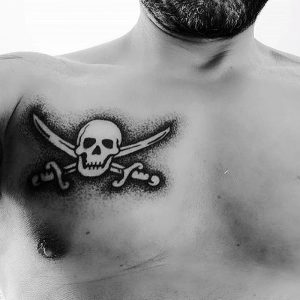 фото тату Веселый Роджер от 03.01.2018 №027 - tattoo Jolly Roger - tattoo-photo.ru