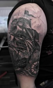 фото тату Веселый Роджер от 03.01.2018 №045 - tattoo Jolly Roger - tattoo-photo.ru