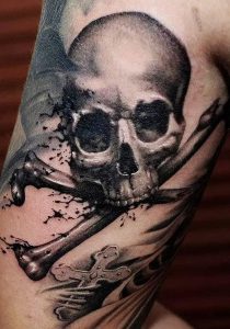 фото тату Веселый Роджер от 03.01.2018 №065 - tattoo Jolly Roger - tattoo-photo.ru