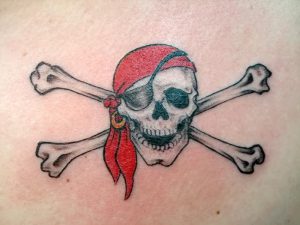 фото тату Веселый Роджер от 03.01.2018 №070 - tattoo Jolly Roger - tattoo-photo.ru