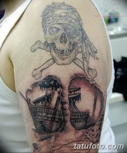 фото тату Веселый Роджер от 03.01.2018 №082 - tattoo Jolly Roger - tattoo-photo.ru