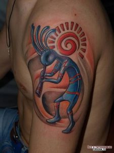 фото тату Кокопелли от 20.02.2018 №150 - Kokopelli tattoo - tattoo-photo.ru