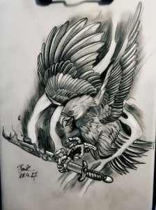 фото тату Орел от 10.03.2018 №014 - tattoo eagle - tattoo-photo.ru