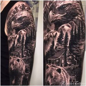 фото тату Орел от 10.03.2018 №043 - tattoo eagle - tattoo-photo.ru