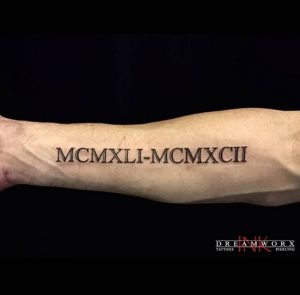 фото тату Римские цифры от 27.02.2018 №033 - tattoos Roman numerals - tattoo-photo.ru