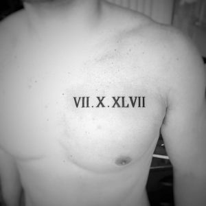 фото тату Римские цифры от 27.02.2018 №037 - tattoos Roman numerals - tattoo-photo.ru
