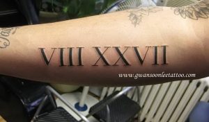 фото тату Римские цифры от 27.02.2018 №056 - tattoos Roman numerals - tattoo-photo.ru