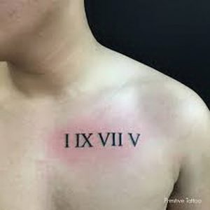 фото тату Римские цифры от 27.02.2018 №066 - tattoos Roman numerals - tattoo-photo.ru