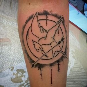 фото тату Сойка Пересмешница от 03.01.2018 №040 - Tattoo MOCKINGJAY - tattoo-photo.ru