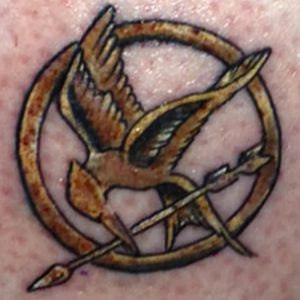 фото тату Сойка Пересмешница от 03.01.2018 №047 - Tattoo MOCKINGJAY - tattoo-photo.ru