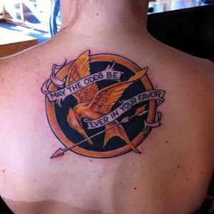 фото тату Сойка Пересмешница от 03.01.2018 №051 - Tattoo MOCKINGJAY - tattoo-photo.ru