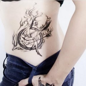 фото тату Сойка Пересмешница от 03.01.2018 №067 - Tattoo MOCKINGJAY - tattoo-photo.ru