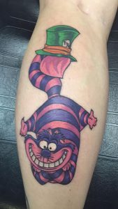 фото тату Чеширский кот от 23.01.2018 №003 - tattoo Cheshire Cat - tattoo-photo.ru