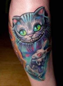 фото тату Чеширский кот от 23.01.2018 №009 - tattoo Cheshire Cat - tattoo-photo.ru