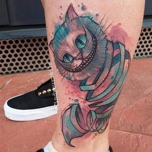 фото тату Чеширский кот от 23.01.2018 №013 - tattoo Cheshire Cat - tattoo-photo.ru