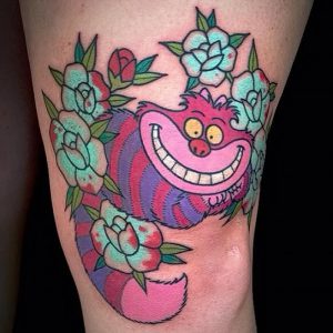 фото тату Чеширский кот от 23.01.2018 №022 - tattoo Cheshire Cat - tattoo-photo.ru