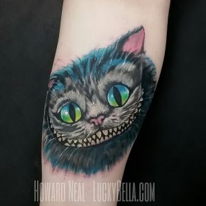 фото тату Чеширский кот от 23.01.2018 №031 - tattoo Cheshire Cat - tattoo-photo.ru