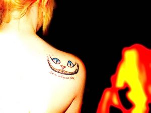 фото тату Чеширский кот от 23.01.2018 №037 - tattoo Cheshire Cat - tattoo-photo.ru