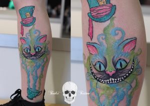 фото тату Чеширский кот от 23.01.2018 №042 - tattoo Cheshire Cat - tattoo-photo.ru