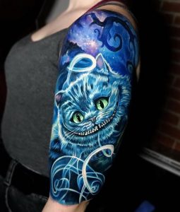 фото тату Чеширский кот от 23.01.2018 №044 - tattoo Cheshire Cat - tattoo-photo.ru