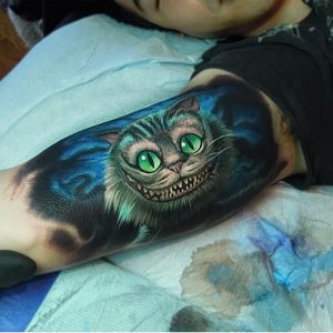 фото тату Чеширский кот от 23.01.2018 №046 - tattoo Cheshire Cat - tattoo-photo.ru