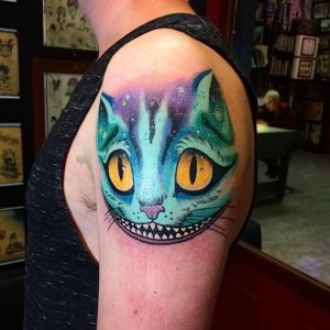 фото тату Чеширский кот от 23.01.2018 №049 - tattoo Cheshire Cat - tattoo-photo.ru