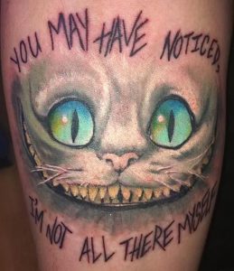 фото тату Чеширский кот от 23.01.2018 №050 - tattoo Cheshire Cat - tattoo-photo.ru