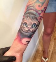 фото тату Чеширский кот от 23.01.2018 №058 — tattoo Cheshire Cat — tattoo-photo.ru