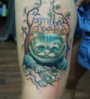 фото тату Чеширский кот от 23.01.2018 №059 — tattoo Cheshire Cat — tattoo-photo.ru