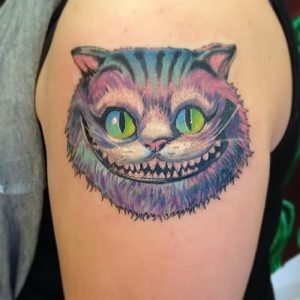 фото тату Чеширский кот от 23.01.2018 №067 - tattoo Cheshire Cat - tattoo-photo.ru