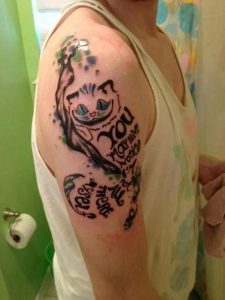 фото тату Чеширский кот от 23.01.2018 №068 - tattoo Cheshire Cat - tattoo-photo.ru
