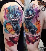 фото тату Чеширский кот от 23.01.2018 №069 — tattoo Cheshire Cat — tattoo-photo.ru