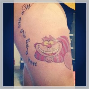 фото тату Чеширский кот от 23.01.2018 №071 - tattoo Cheshire Cat - tattoo-photo.ru