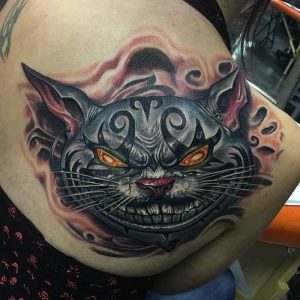 фото тату Чеширский кот от 23.01.2018 №074 - tattoo Cheshire Cat - tattoo-photo.ru