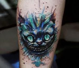 фото тату Чеширский кот от 23.01.2018 №082 - tattoo Cheshire Cat - tattoo-photo.ru