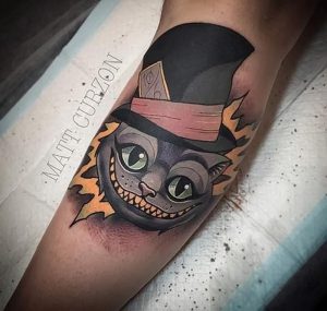 фото тату Чеширский кот от 23.01.2018 №096 - tattoo Cheshire Cat - tattoo-photo.ru