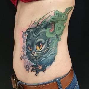 фото тату Чеширский кот от 23.01.2018 №099 - tattoo Cheshire Cat - tattoo-photo.ru