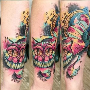 фото тату Чеширский кот от 23.01.2018 №100 - tattoo Cheshire Cat - tattoo-photo.ru