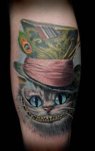 фото тату Чеширский кот от 23.01.2018 №101 - tattoo Cheshire Cat - tattoo-photo.ru