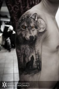 фото тату волк от 12.03.2018 №003 - tattoo wolf - tattoo-photo.ru