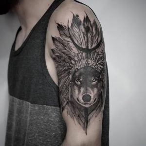 фото тату волк от 12.03.2018 №035 - tattoo wolf - tattoo-photo.ru