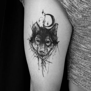 фото тату волк от 12.03.2018 №094 - tattoo wolf - tattoo-photo.ru