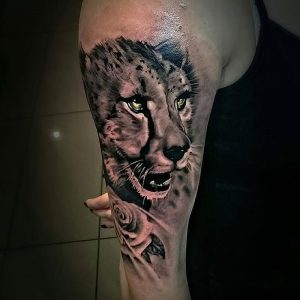 фото тату гепард от 22.01.2018 №039 - tattoo cheetah - tattoo-photo.ru
