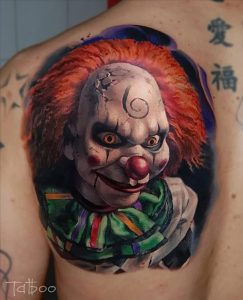 фото тату клоун от 14.01.2018 №002 - Clown tattoo - tattoo-photo.ru