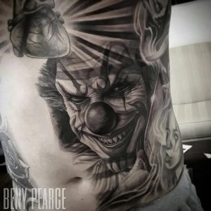 фото тату клоун от 14.01.2018 №010 - Clown tattoo - tattoo-photo.ru