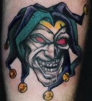 фото тату клоун от 14.01.2018 №013 — Clown tattoo — tattoo-photo.ru