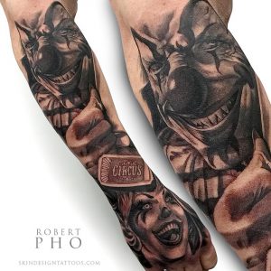 фото тату клоун от 14.01.2018 №032 - Clown tattoo - tattoo-photo.ru