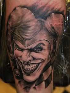 фото тату клоун от 14.01.2018 №045 - Clown tattoo - tattoo-photo.ru