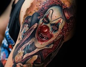 фото тату клоун от 14.01.2018 №054 - Clown tattoo - tattoo-photo.ru